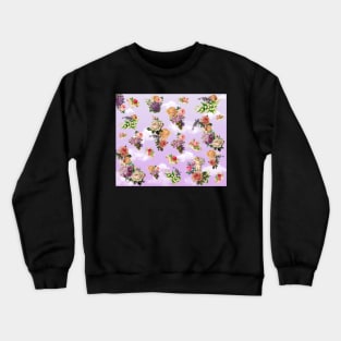 cherub rose garden lavender background Crewneck Sweatshirt